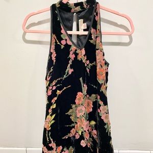 band of gypsies black floral velvet choker dress